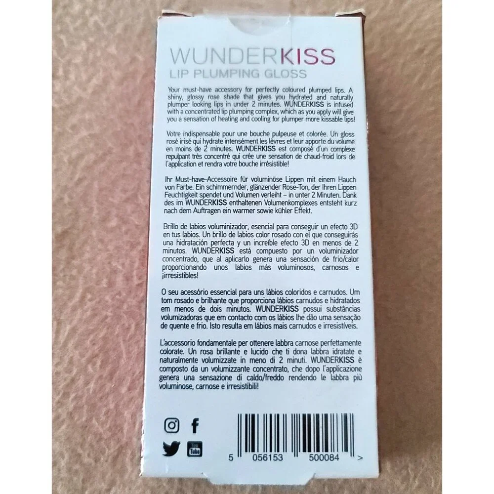Wunder2 WunderKiss Lip Plumping Gloss ROSE Plump Lips In Under 2 Mins NEW